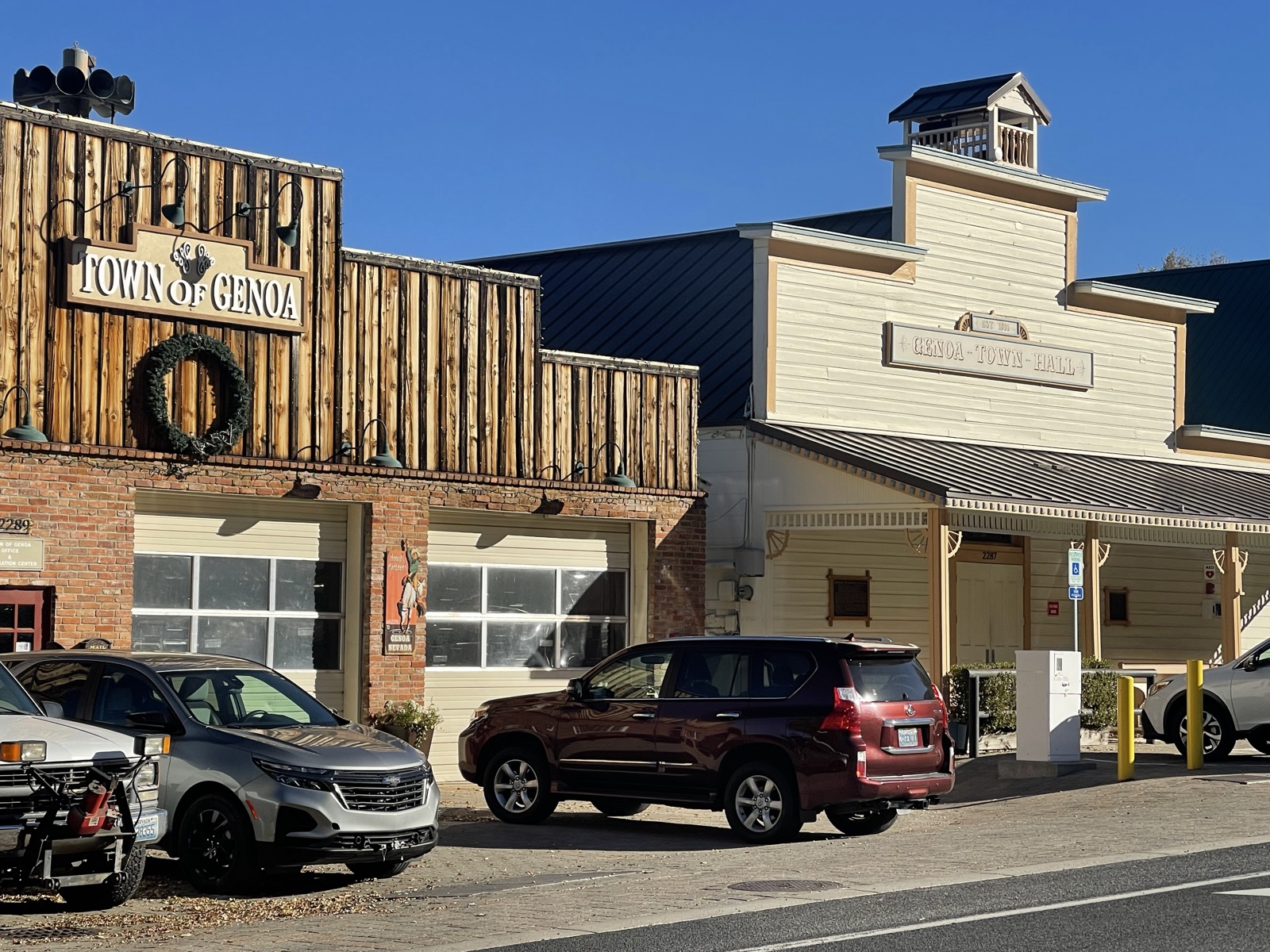 The Town of Genoa building and Genoa Town Hall on Main Street