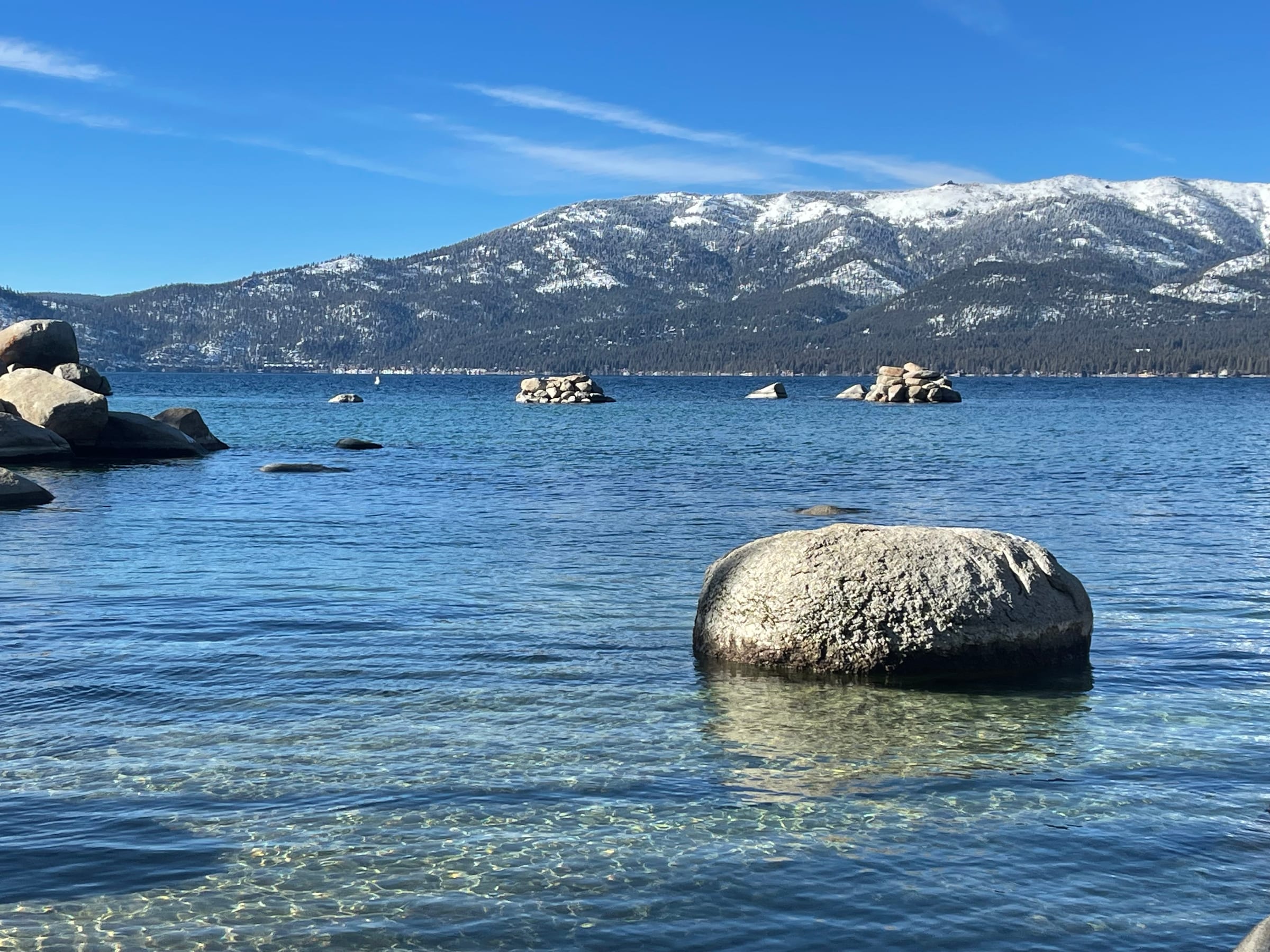 Sand Harbor's granite boulders on Lake Tahoe's North Shore near Incline Village