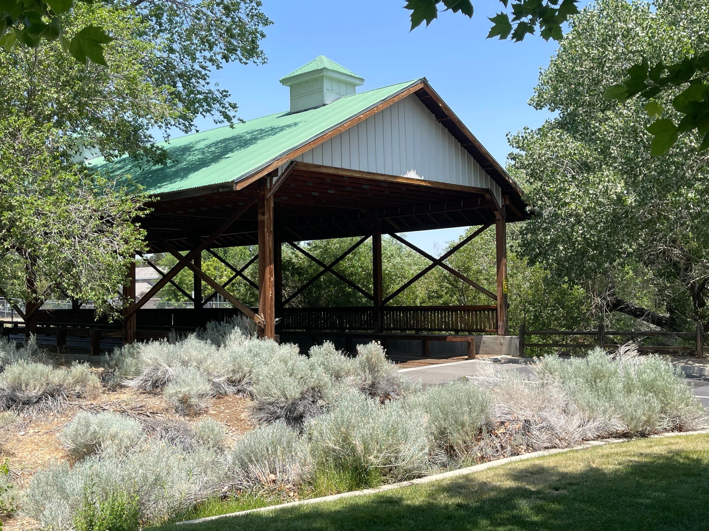 A picnic pavilion at Bartley Ranch Regional Park