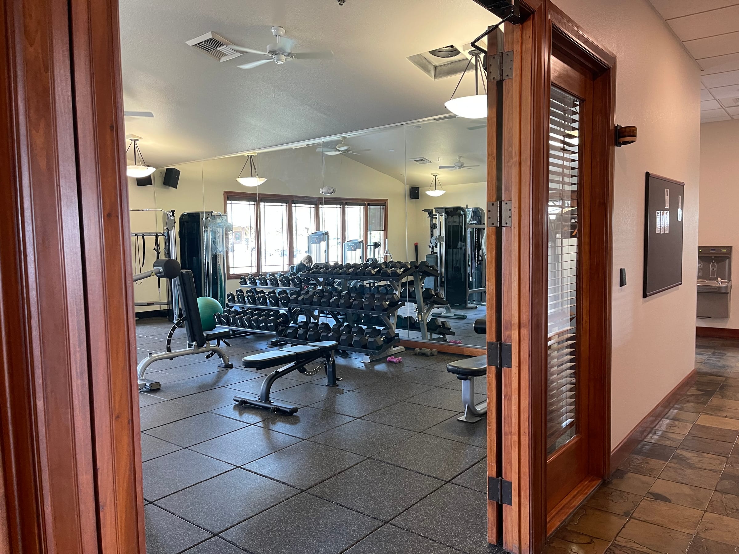 The weight room at The Club at Somersett