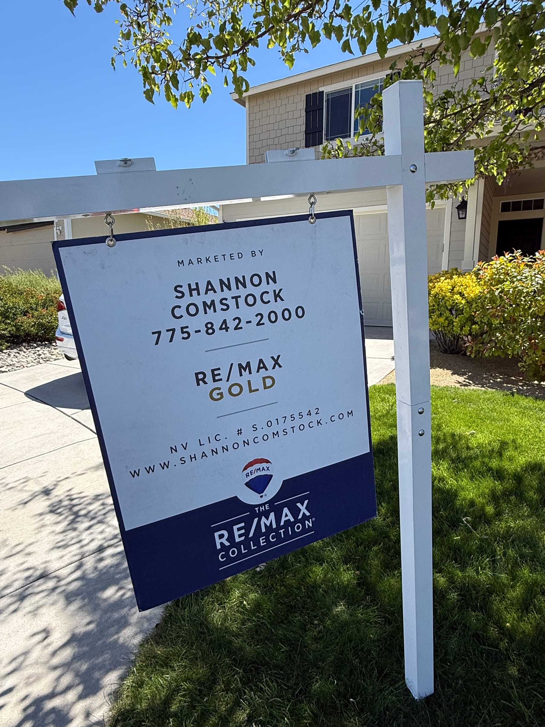 A Shannon Comstock listing sign in Sparks, NV