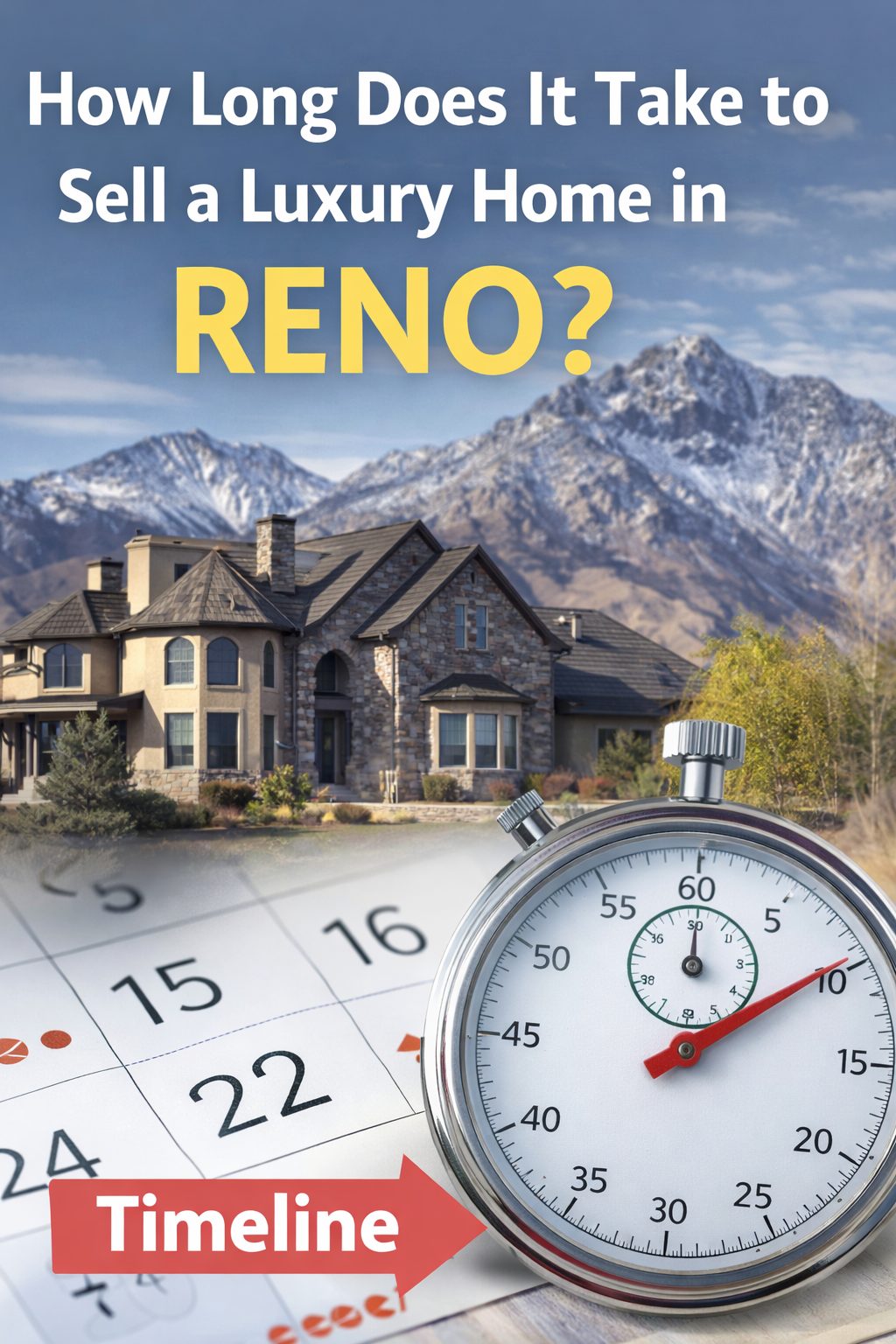 Luxury home in Reno Nevada with timeline concept showing how long it takes to sell a home in today’s market